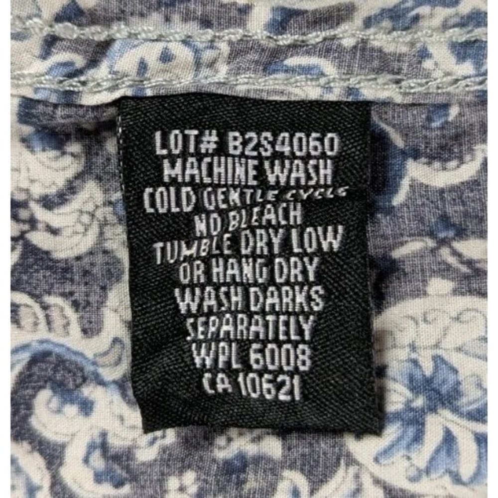 Rock-N-Roll Cowboy Mens Western Pearl Snap Large Blue Paisley‎  2 Pocket - Picture 7 of 10